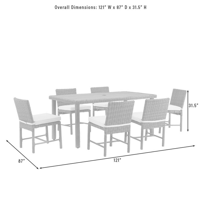 Bradenton 7 Piece Outdoor Wicker Dining Set Sand/Weathered Brown - Dining Table & 6 Dining Chairs