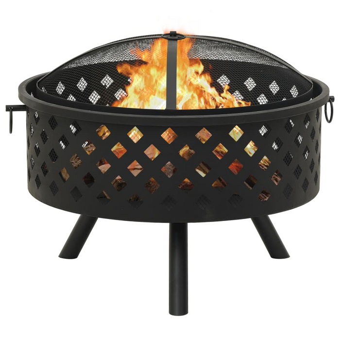 vidaXL Fire Pit with Poker 26.8" XXL Steel