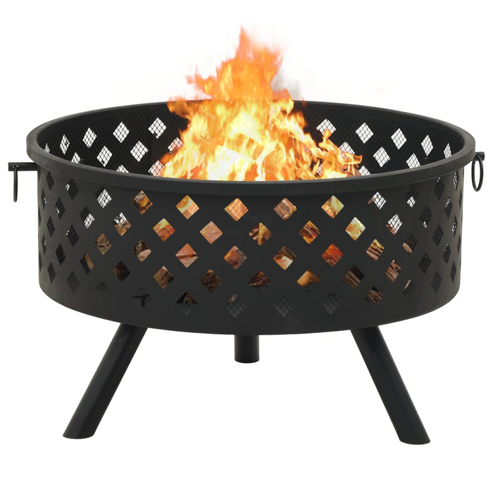 vidaXL Fire Pit with Poker 26.8" XXL Steel