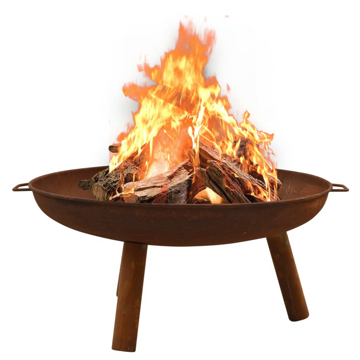 vidaXL Fire Pit 35.8"x32.1"x15.7" Steel - Decorative and Functional Addition to Your Outdoor Space