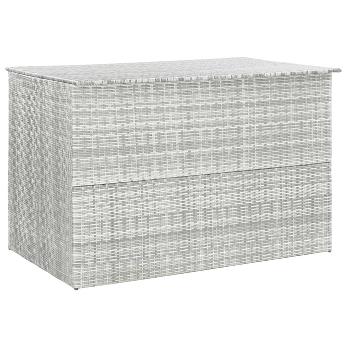 vidaXL Patio Storage Box Light Gray 59.1"x39.4"x39.4" Poly Rattan - Outdoor and Indoor Storage Chest, Weather-Resistant, Sturdy Steel Frame