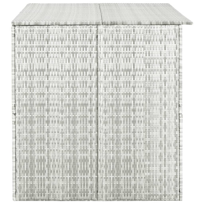 vidaXL Patio Storage Box Light Gray 59.1"x39.4"x39.4" Poly Rattan - Outdoor and Indoor Storage Chest, Weather-Resistant, Sturdy Steel Frame