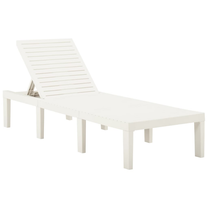 vidaXL Adjustable Plastic Sun Lounger in White - Perfect for Outdoor Relaxation