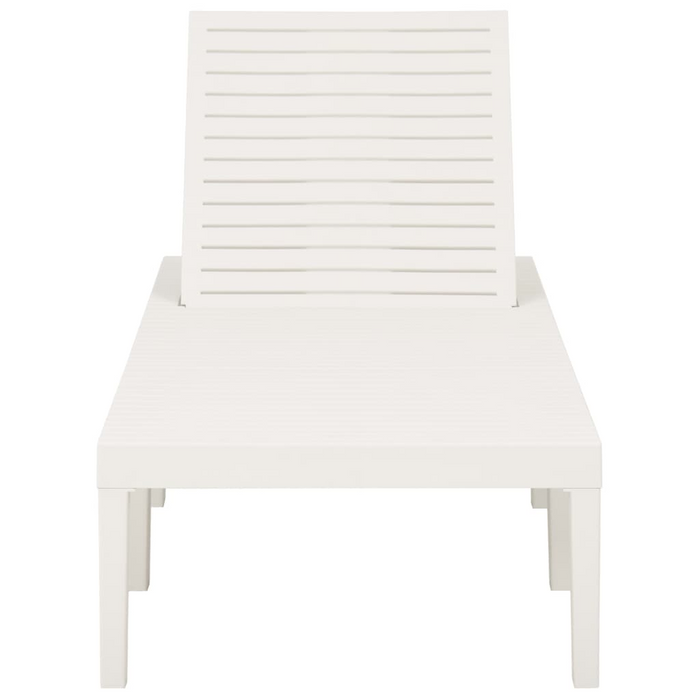 vidaXL Adjustable Plastic Sun Lounger in White - Perfect for Outdoor Relaxation