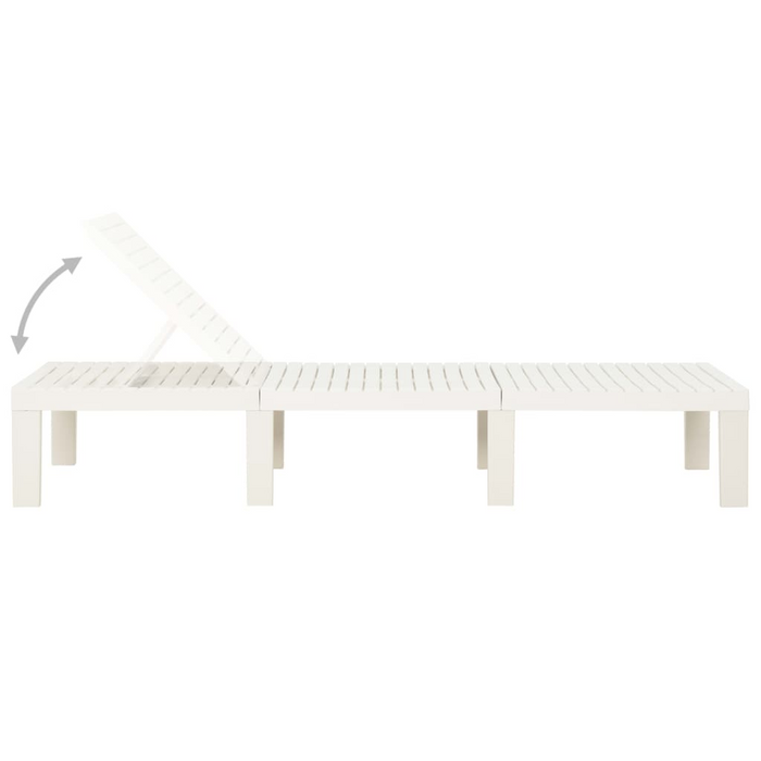 vidaXL Adjustable Plastic Sun Lounger in White - Perfect for Outdoor Relaxation