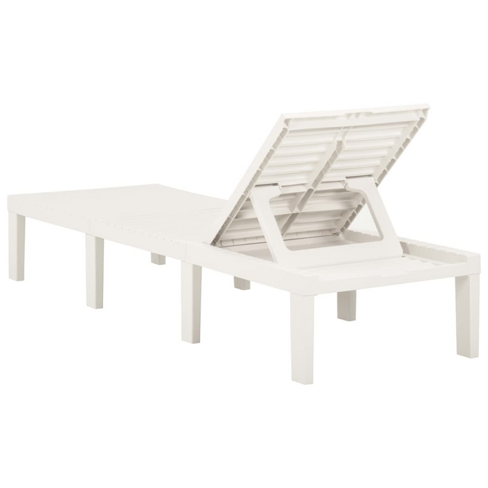 vidaXL Adjustable Plastic Sun Lounger in White - Perfect for Outdoor Relaxation