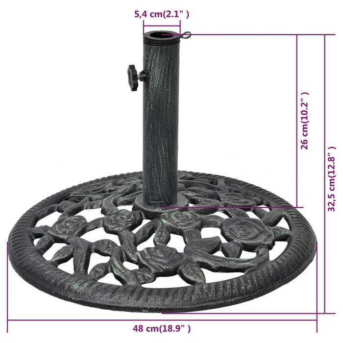 vidaXL Umbrella Base Cast Iron 26.5 lb 19"