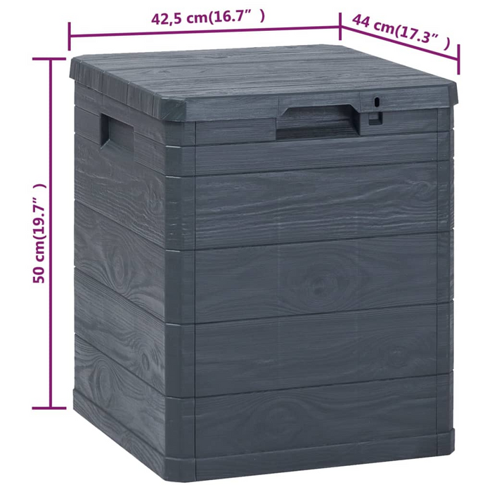 vidaXL Patio Storage Box 23.8 gal Anthracite - Weather-Resistant, Lockable, Easy to Assemble