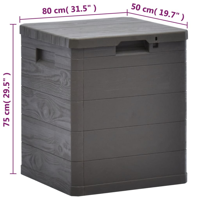 vidaXL Patio Storage Box 23.8 gal Brown - Weather-Resistant Plastic