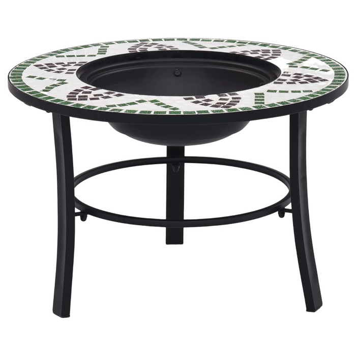 vidaXL Mosaic Fire Pit Green 26.8" Ceramic - Decorative and Functional Addition to Your Garden