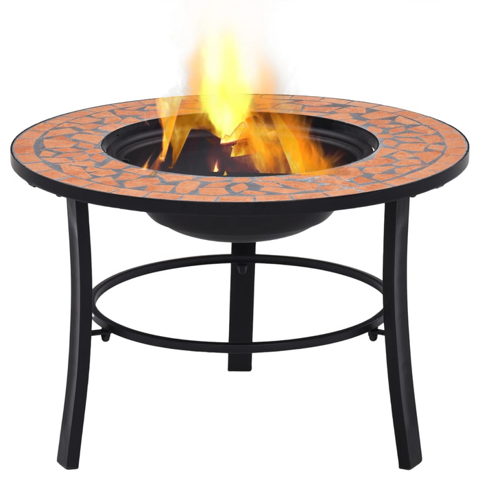 vidaXL Mosaic Fire Pit Terracotta 26.8" Ceramic