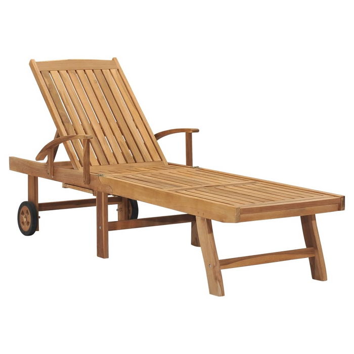 vidaXL Sun Lounger Solid Teak Wood – Durable, Weather-Resistant Outdoor Furniture