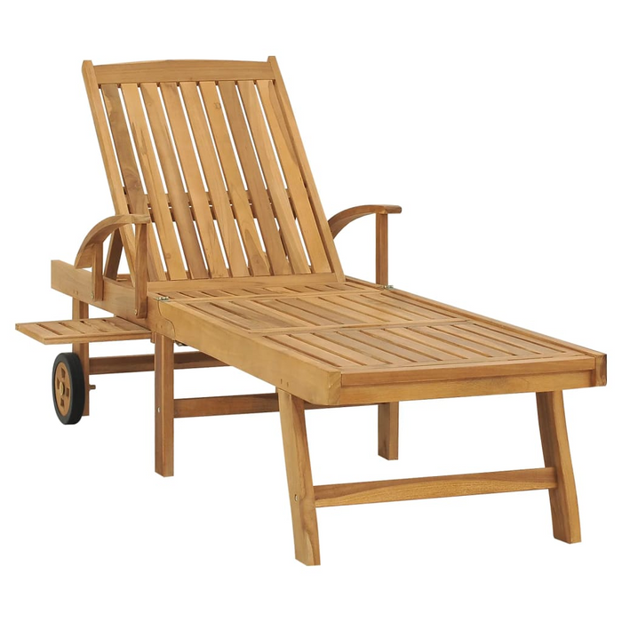 vidaXL Sun Lounger Solid Teak Wood – Durable, Weather-Resistant Outdoor Furniture