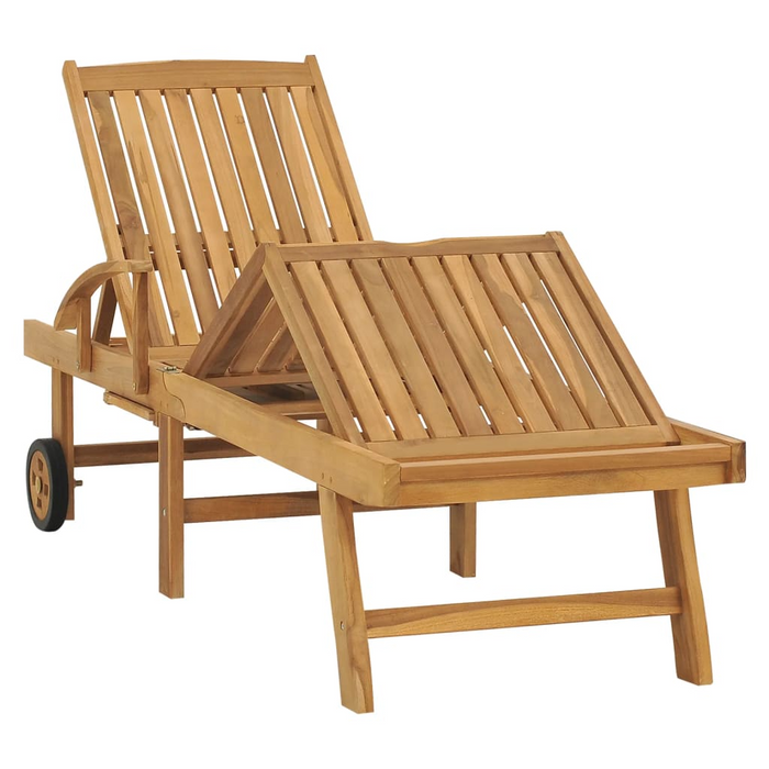 vidaXL Sun Lounger Solid Teak Wood – Durable, Weather-Resistant Outdoor Furniture