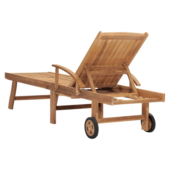 vidaXL Sun Lounger Solid Teak Wood – Durable, Weather-Resistant Outdoor Furniture