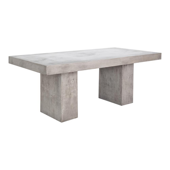 Antonius Outdoor Concrete Dining Table, Dark Grey