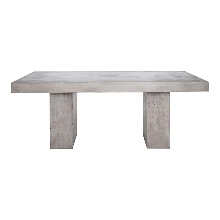 Antonius Outdoor Concrete Dining Table, Dark Grey