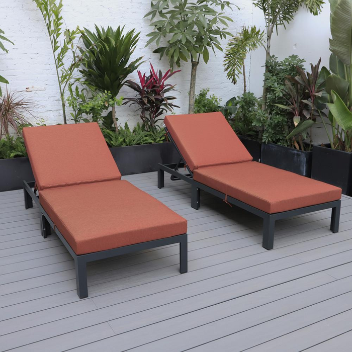 Chelsea Modern Outdoor Chaise Lounge Chair With Cushions Set of 2 - Stylish & Durable Patio Furniture