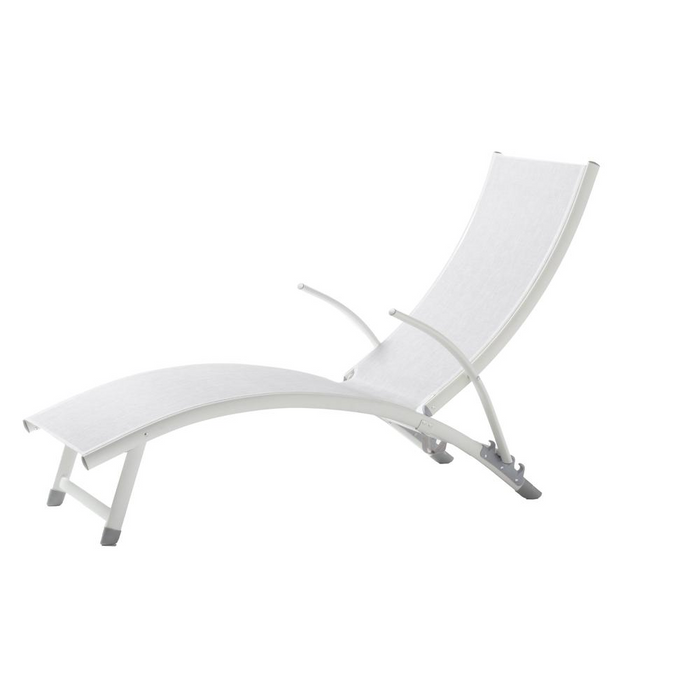 Luxurious Poolside Stackable/Foldable Chaise Lounge - Loft White | Perfect for Outdoor Relaxation