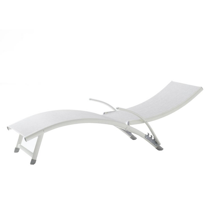 Luxurious Poolside Stackable/Foldable Chaise Lounge - Loft White | Perfect for Outdoor Relaxation