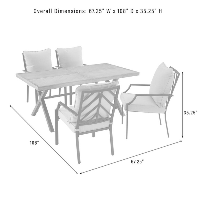 Otto 5 Piece Outdoor Metal Dining Set