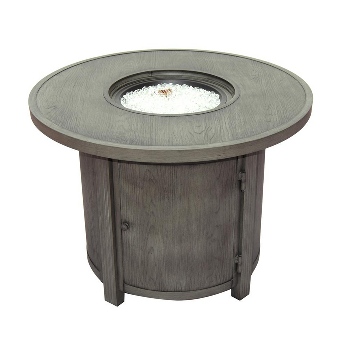 Spirit 36" Round Gas Fire Pit Chat Table with Clear Glass Fire Beads | Outdoor Heating Solution