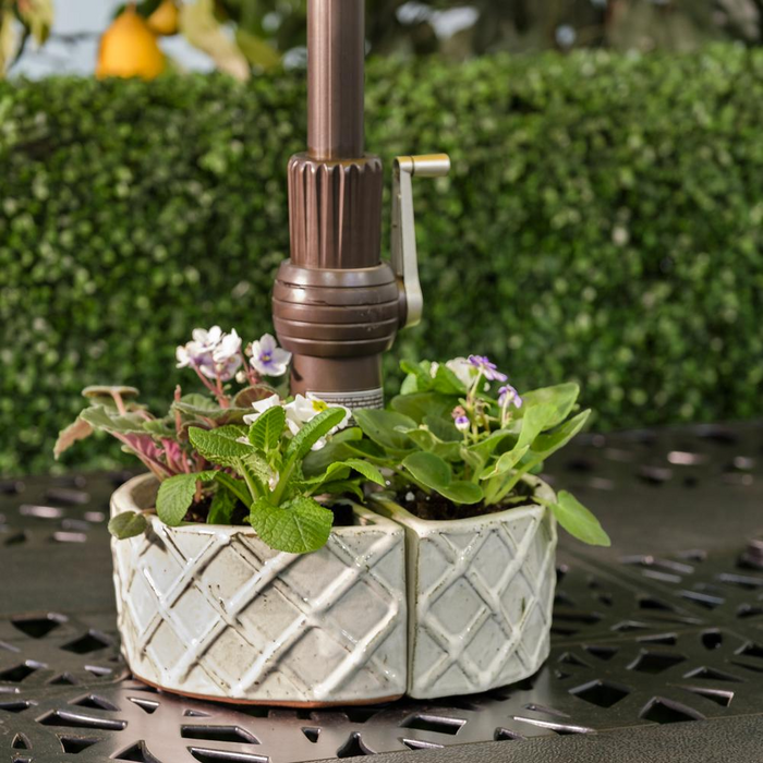 Trellis Umbrella Planter - Crema