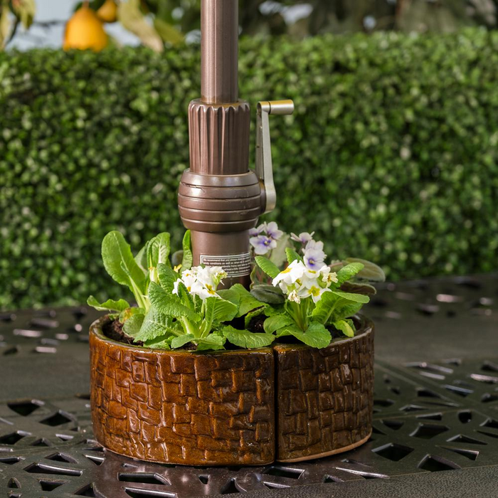 Cobblestone Umbrella Planter - Terra Brown