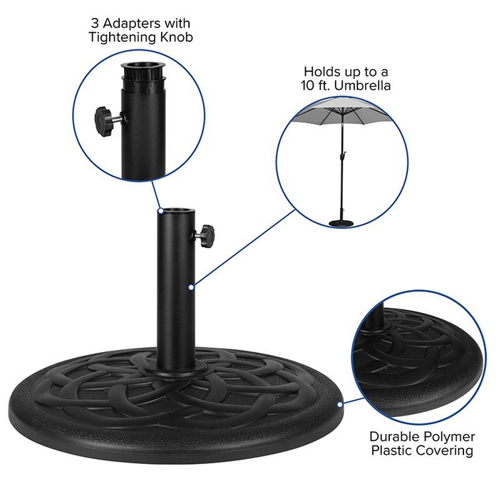 Universal Black Cement Patio Umbrella Base - 19.25" Diameter