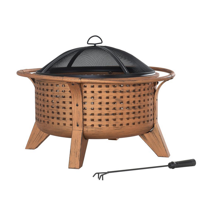 Sunjoy 30 in. Outdoor Wood-Burning Fire Pit - Create a Cozy Backyard Retreat