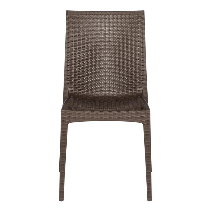 Weave Mace Indoor/Outdoor Dining Chair (Armless) - Set of 2 | Modern, UV-Protected, Stackable, Lightweight