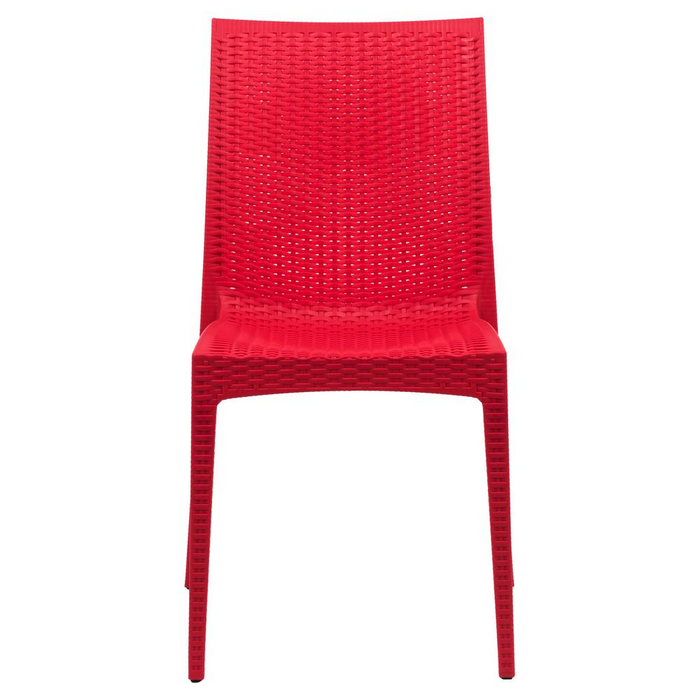 Weave Mace Armless Dining Chairs | Indoor/Outdoor Set of 2 | Stylish & Stackable