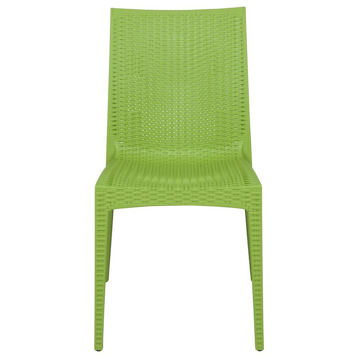 Weave Mace Armless Indoor/Outdoor Dining Chair Set of 4 - Stylish, UV-Protected, Stackable