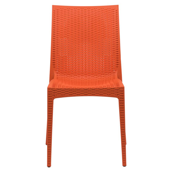 Weave Mace Indoor/Outdoor Armless Dining Chair Set of 2 - Modern, Stackable & UV-Protected