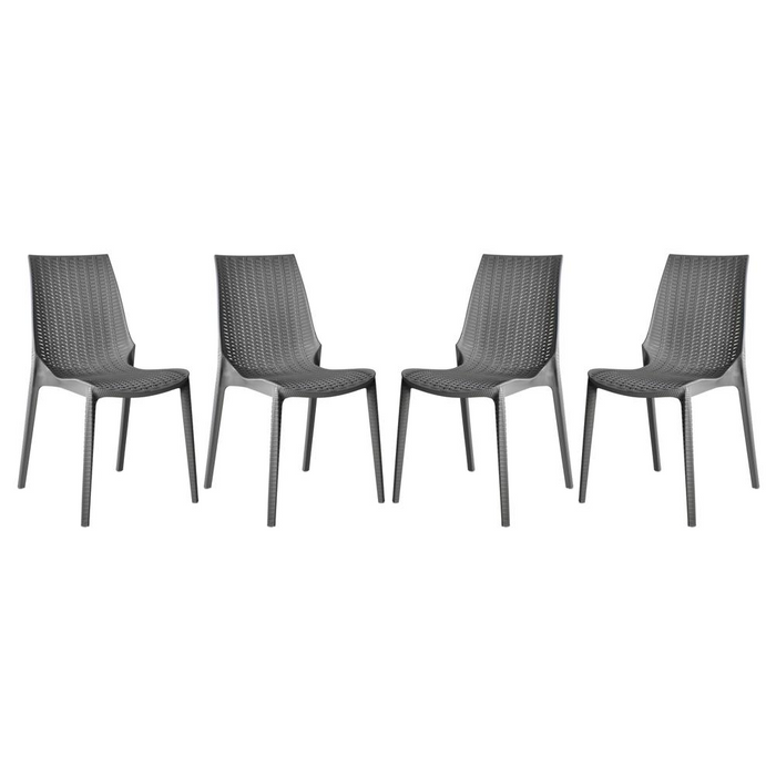 Kent Outdoor Patio Plastic Dining Chair Set of 4 – Stylish & Durable Patio Seating