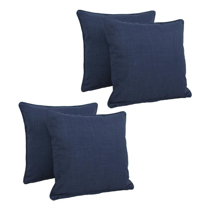 18-inch Double-corded Solid Outdoor Spun Polyester Square Throw Pillows with Inserts (Set of 4)  9810-CD-S4-REO-SOL-05