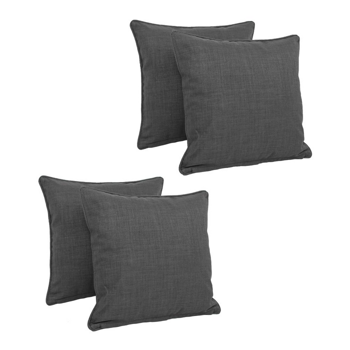 18-inch Double-corded Solid Outdoor Spun Polyester Square Throw Pillows with Inserts (Set of 4)  9810-CD-S4-REO-SOL-15