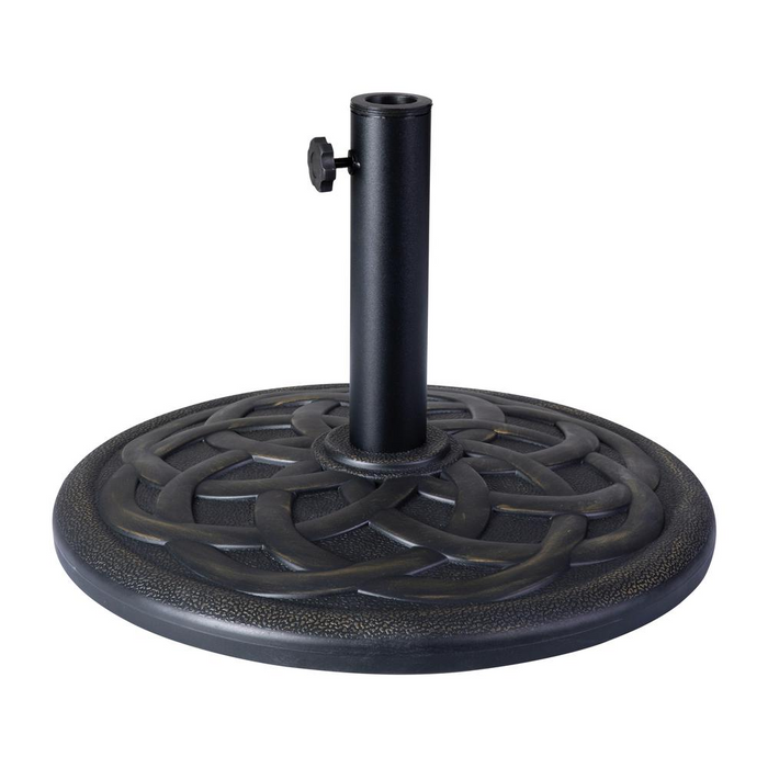 Universal Bronze Cement Patio Umbrella Base - 19.25" Diameter | Durable & Weather Resistant