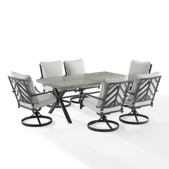 Otto 7 Piece Outdoor Dining Set with Swivel Chairs