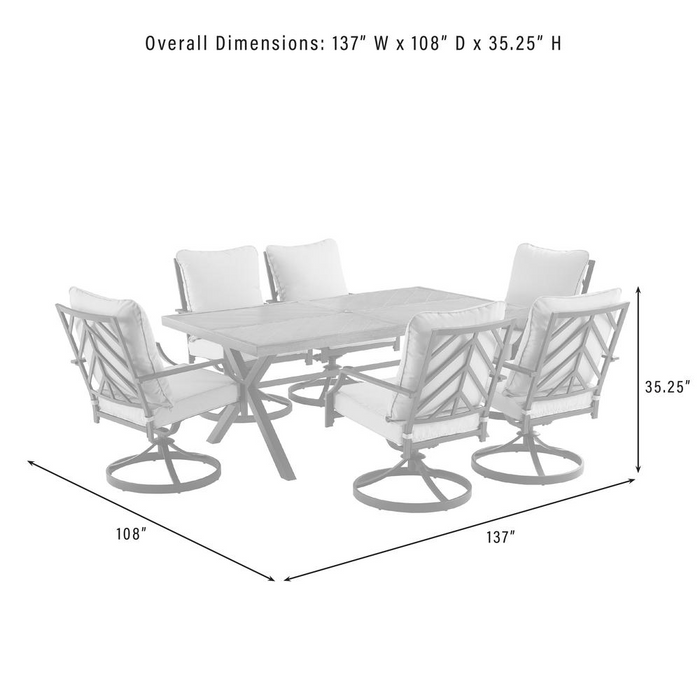 Otto 7 Piece Outdoor Dining Set with Swivel Chairs