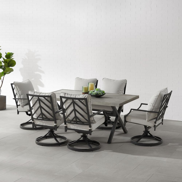 Otto 7 Piece Outdoor Dining Set with Swivel Chairs