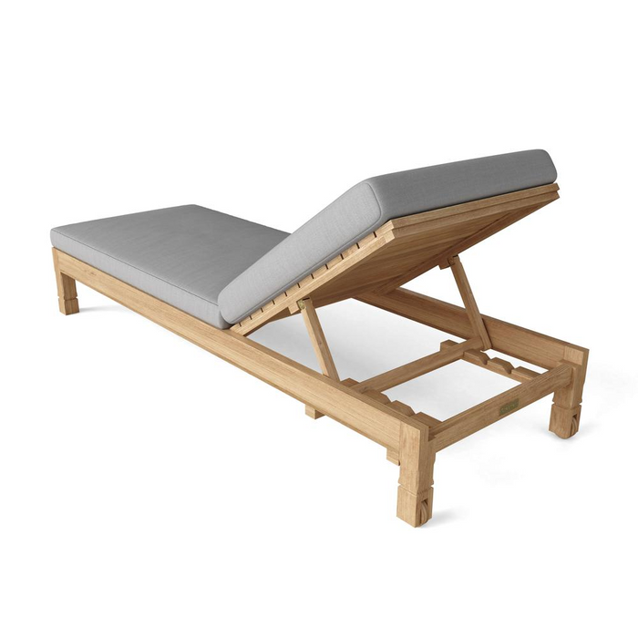 SouthBay Sun Lounger - Solid Teakwood, Adjustable Positions, Wheels for Easy Moving