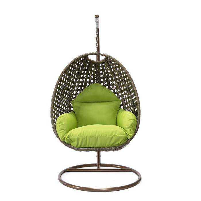 Beige Wicker Hanging Egg Swing Chair