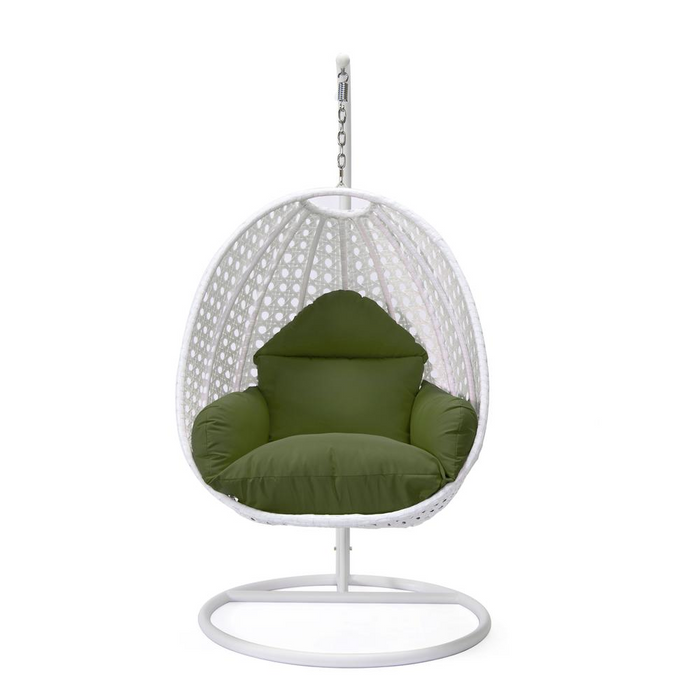 White Wicker Hanging Egg Swing Chair