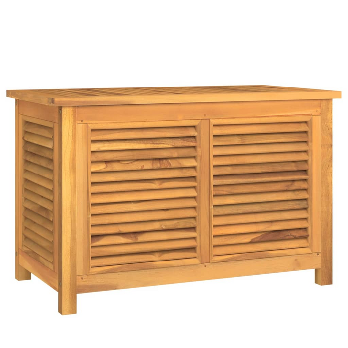 vidaXL Patio Storage Box with Bag 35.4"x19.7"x22.8" Solid Wood Teak