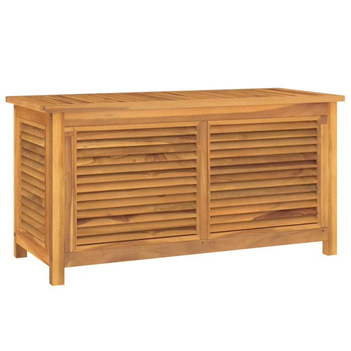 vidaXL Solid Teak Wood Patio Storage Box with Water-Resistant Bag - 44.9"x19.7"x22.8"