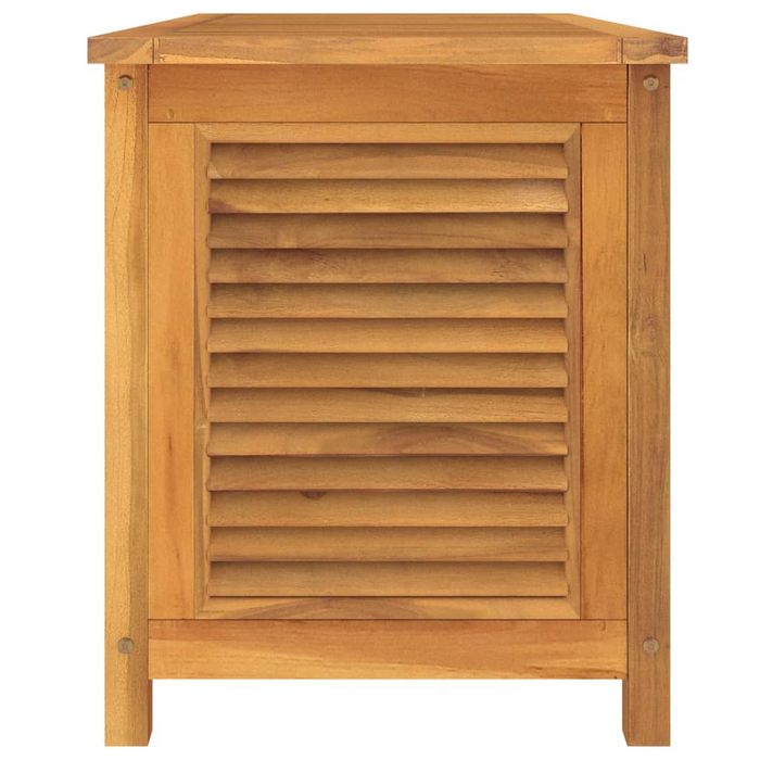 vidaXL Solid Teak Wood Patio Storage Box with Water-Resistant Bag - 44.9"x19.7"x22.8"