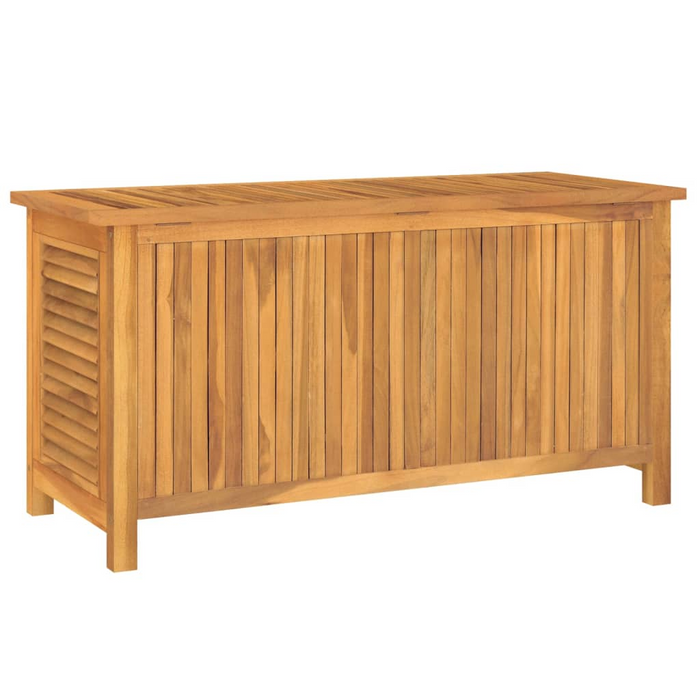 vidaXL Solid Teak Wood Patio Storage Box with Water-Resistant Bag - 44.9"x19.7"x22.8"