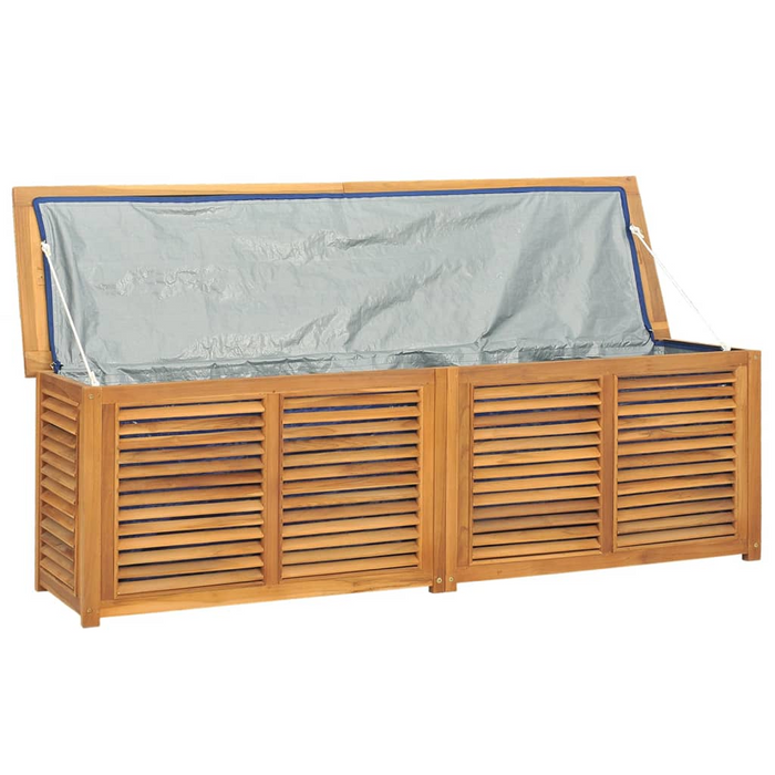 vidaXL Patio Storage Box Solid Wood Teak with PE Bag 68.9"x19.7"x21.7" - Elegant and Durable Outdoor Chest