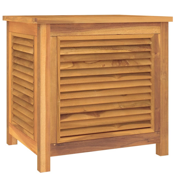 vidaXL Patio Storage Box with PE Bag 23.6"x19.7"x22.8" Solid Teak Wood – Weather-Resistant Outdoor Storage Solution